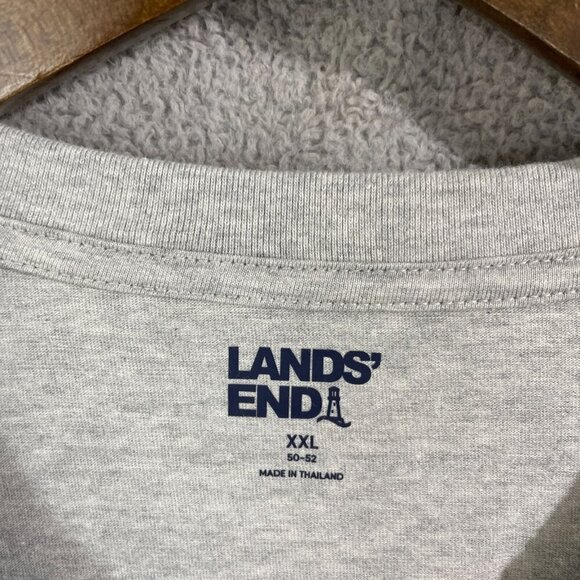 NWOT Lands' End Men's XXL Gray Heather Crewneck T-Shirt Cotton Casual Wear - Picture 5 of 8